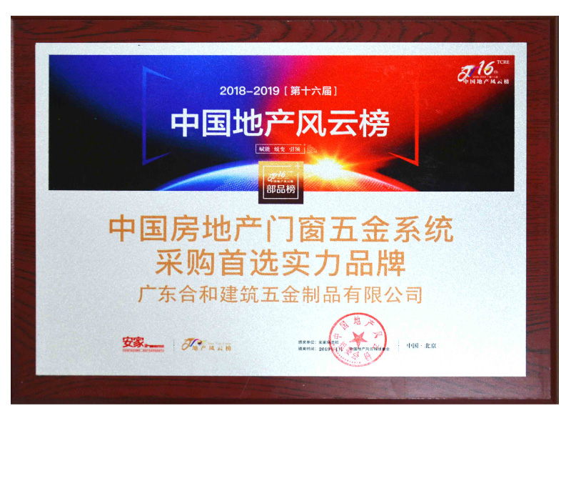 中國房（fáng）地（dì）產門窗五金係統采（cǎi）購首（shǒu）選品牌